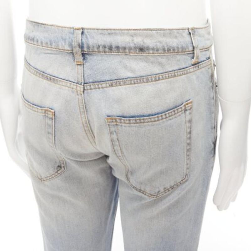 SAINT LAURENT D02 black smudge paint blue distressed washed jeans 30