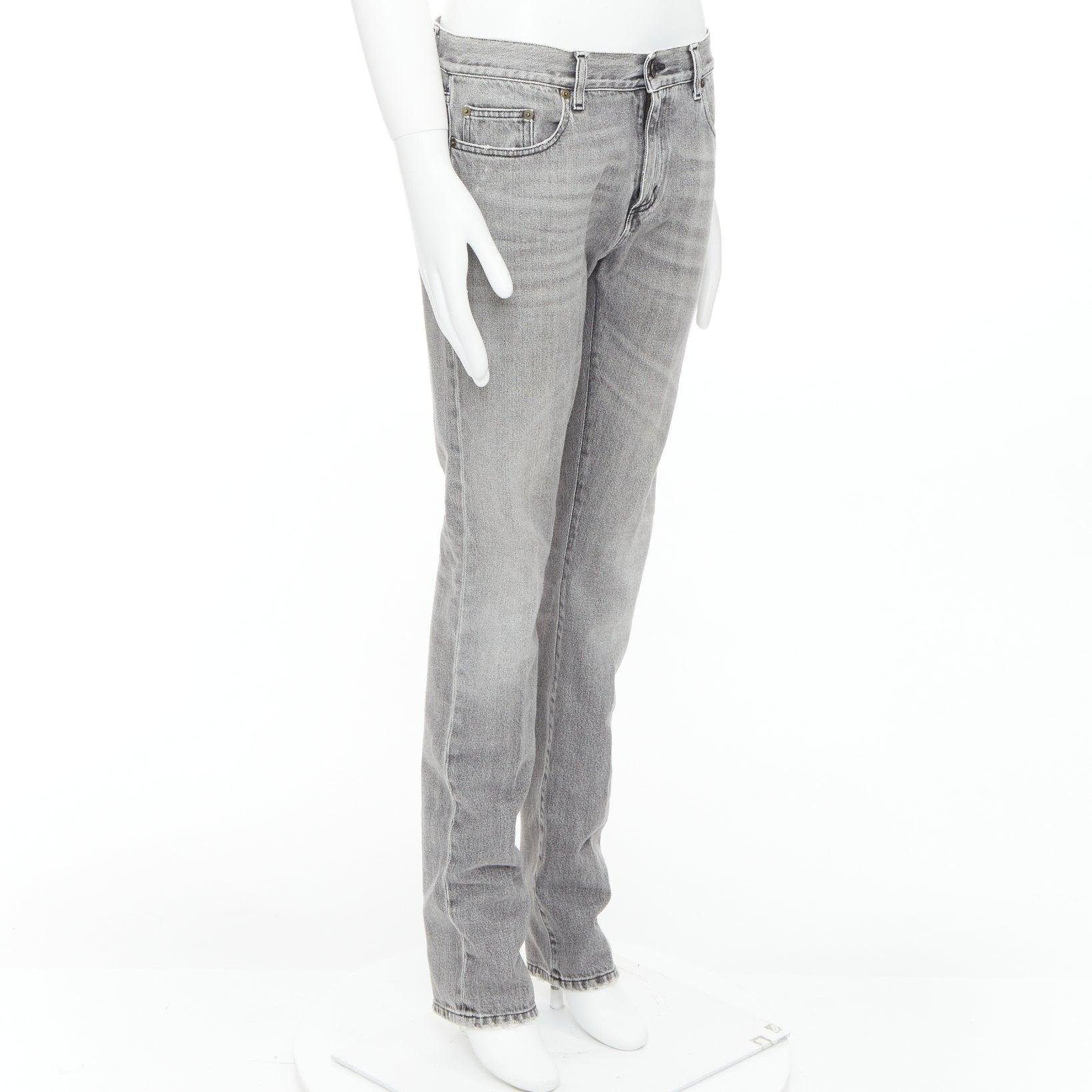 Gray SAINT LAURENT D02 M/SK-LW grey stone washed skinny jeans 30