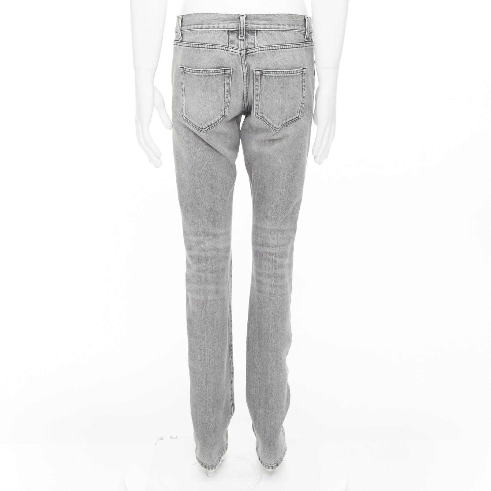 SAINT LAURENT D02 M/SK-LW grey stone washed skinny jeans 30