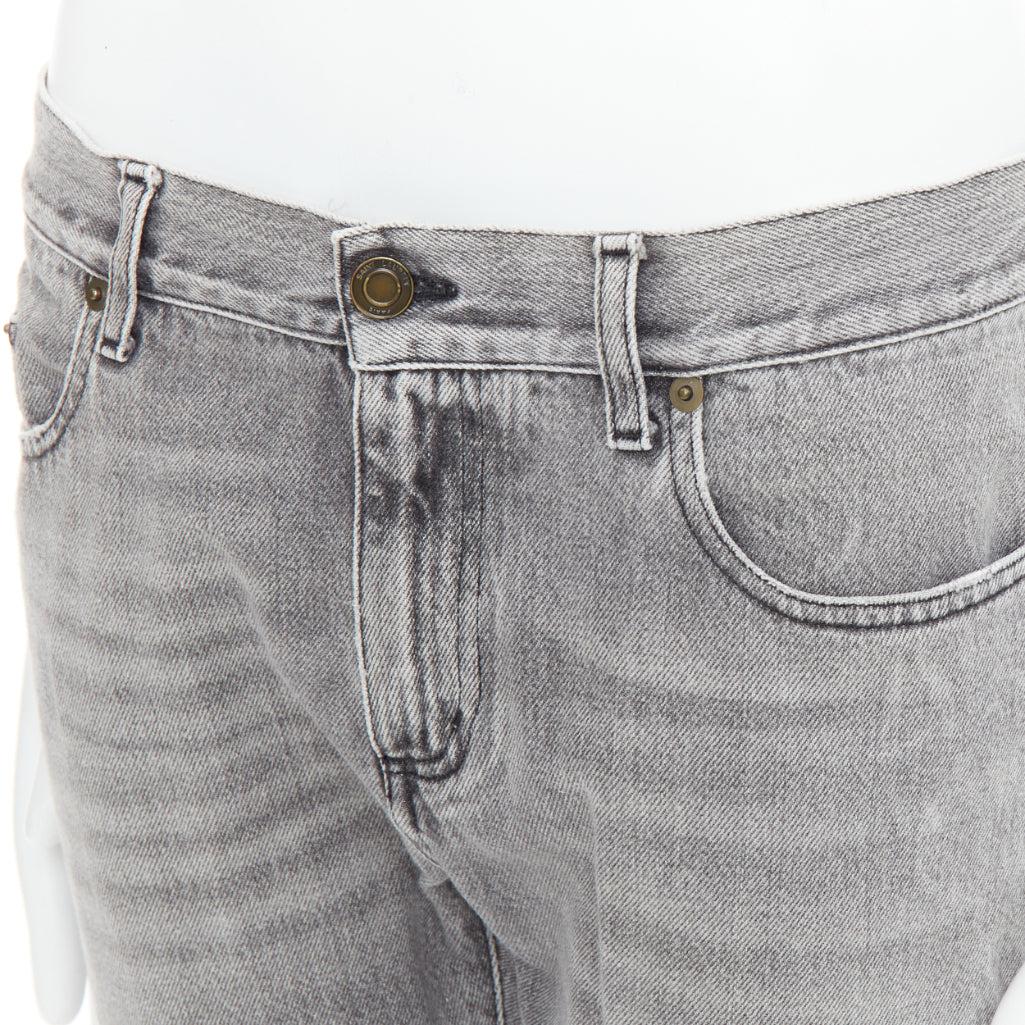 SAINT LAURENT D02 M/SK-LW grey stone washed skinny jeans 30