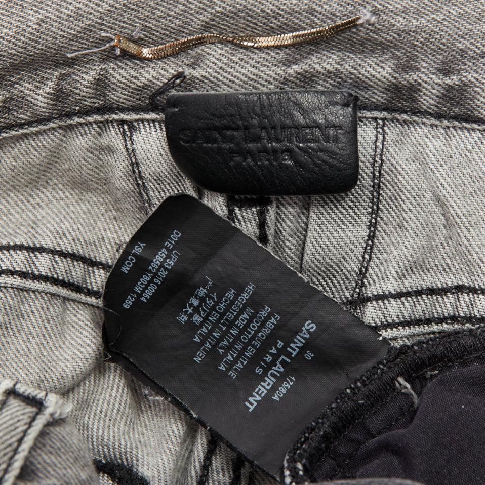 SAINT LAURENT D02 M/SK-LW grey stone washed skinny jeans 30