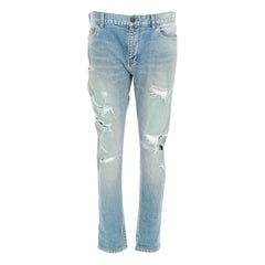 SAINT LAURENT D02 M/sk UW Cras jean bleu délavé 33"