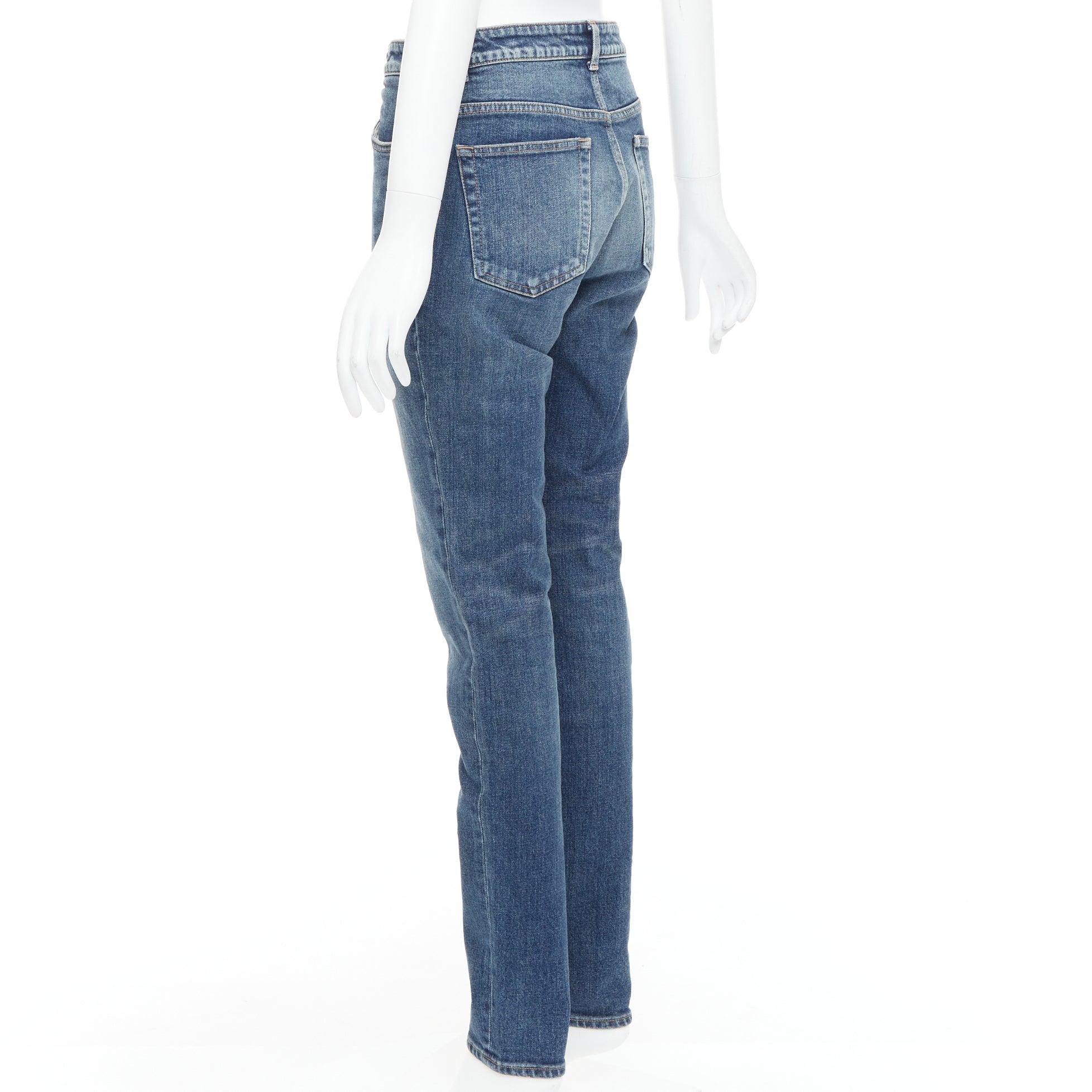 SAINT LAURENT D05 gewaschene blaue klassische Jeans mit schmaler Taille 29