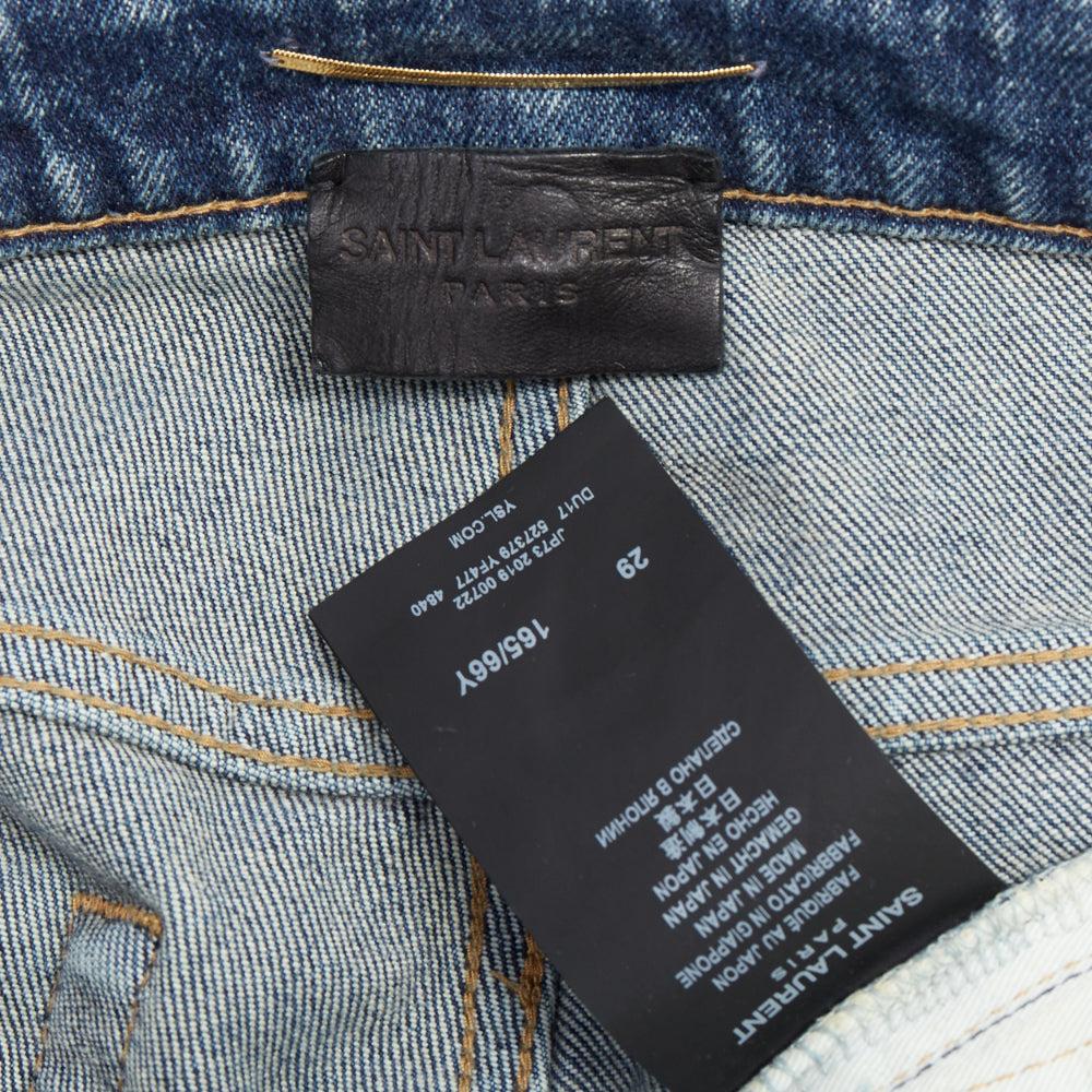 SAINT LAURENT D05 gewaschene blaue klassische Jeans mit schmaler Taille 29