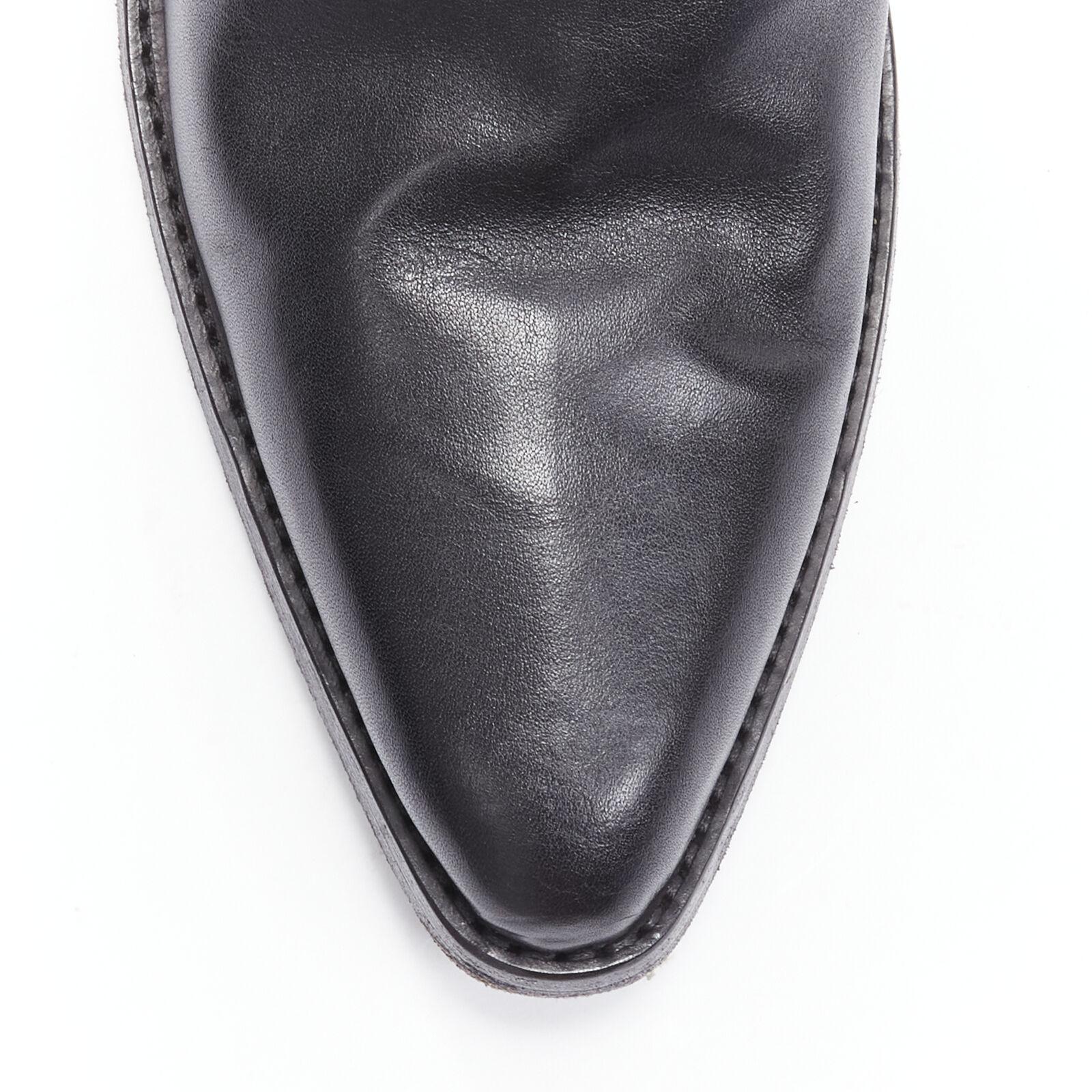 SAINT LAURENT Dakota 50, stivaletto western in pelle nera con borchie EU42 2