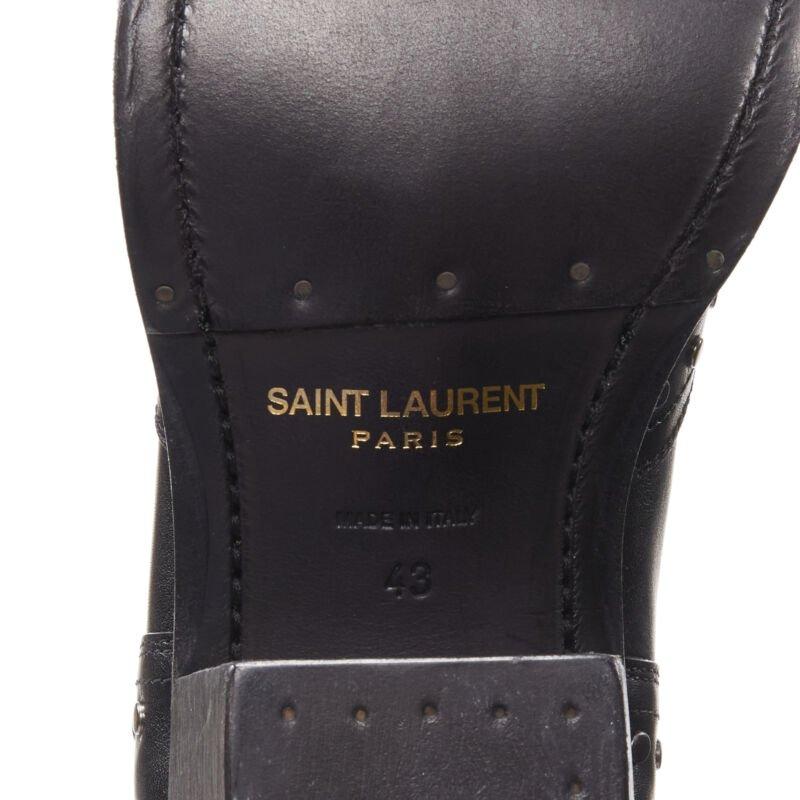 SAINT LAURENT Dakota 50 black leather studded western ankle boot EU43 8