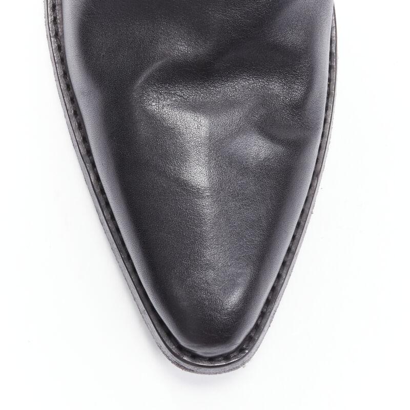SAINT LAURENT Dakota 50 black leather studded western ankle boot EU43 2