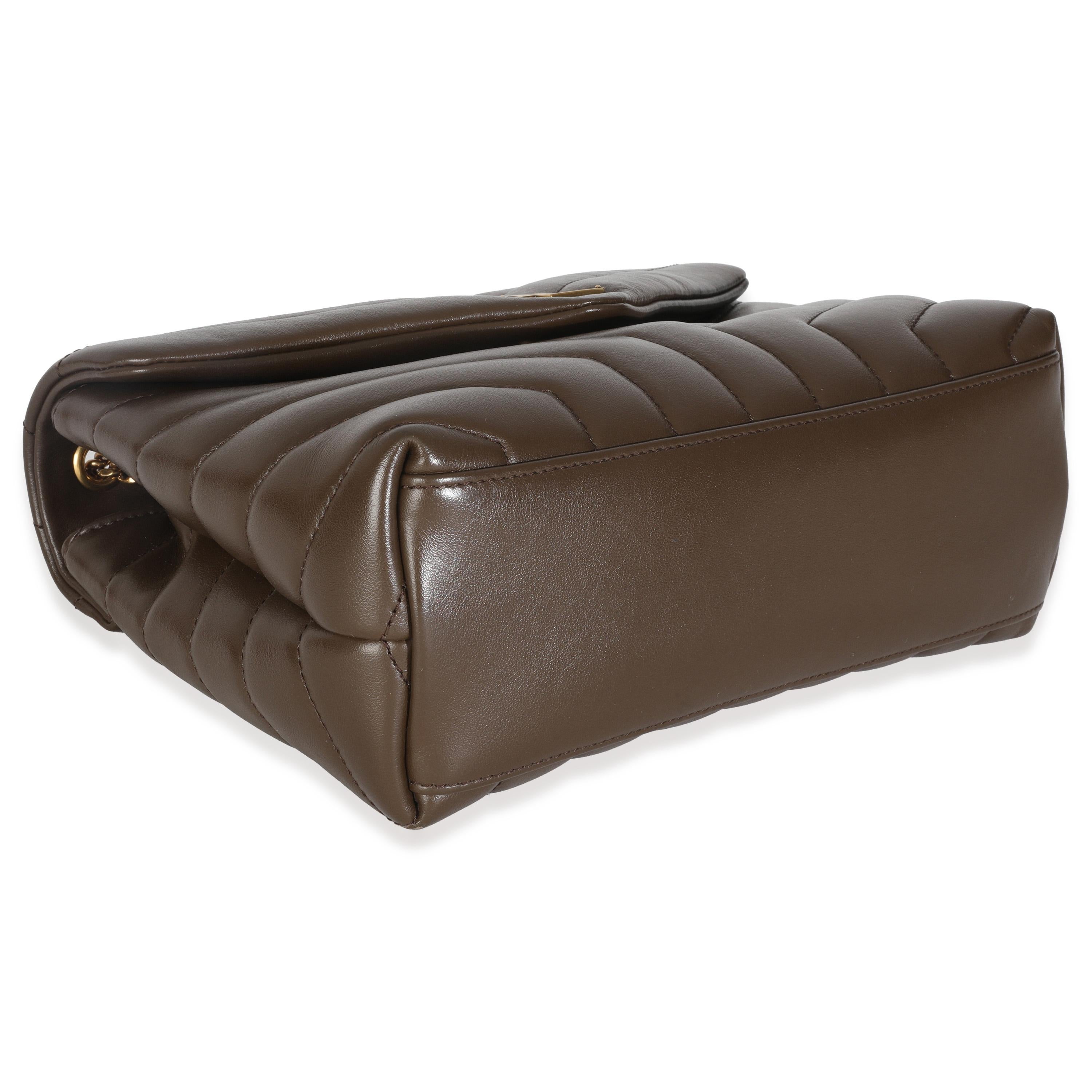 Saint Laurent Beige scuro in pelle di vitello Y Trapuntata Monogram Piccola Loulou Catena Satchel in vendita 3