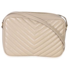 Saint Laurent Dark Beige Matelasse Calfskin Monogram Lou Camera Bag