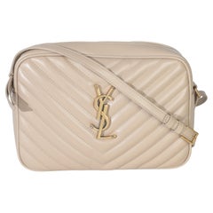 Saint Laurent Dark Beige Matelasse Calfskin Monogram Lou Camera Bag