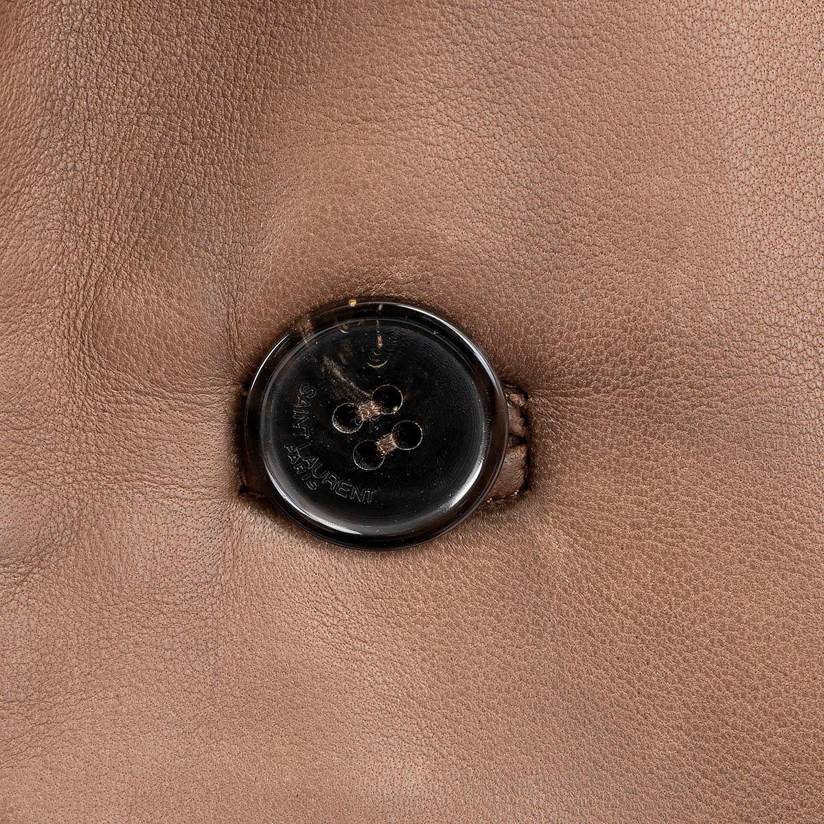SAINT LAURENT dark brown leather 2023 OVERSIZED Blazer Jacket 38 S 5