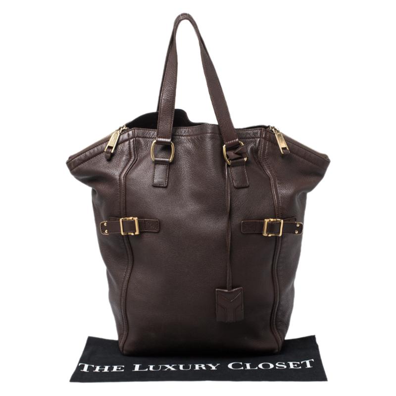 Saint Laurent Dark Brown Leather Large Downtown Tote 7