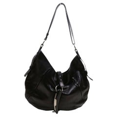 Saint Laurent Dunkelbraune Leder-Umhängetasche Mombasa 862483