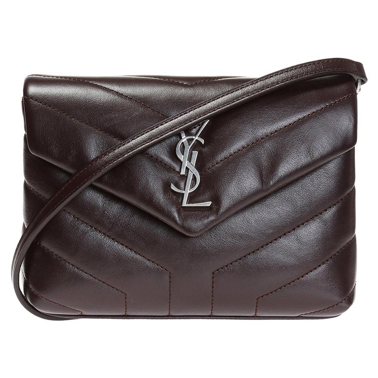 Loulou Toy Leather Shoulder Bag in Brown - Saint Laurent