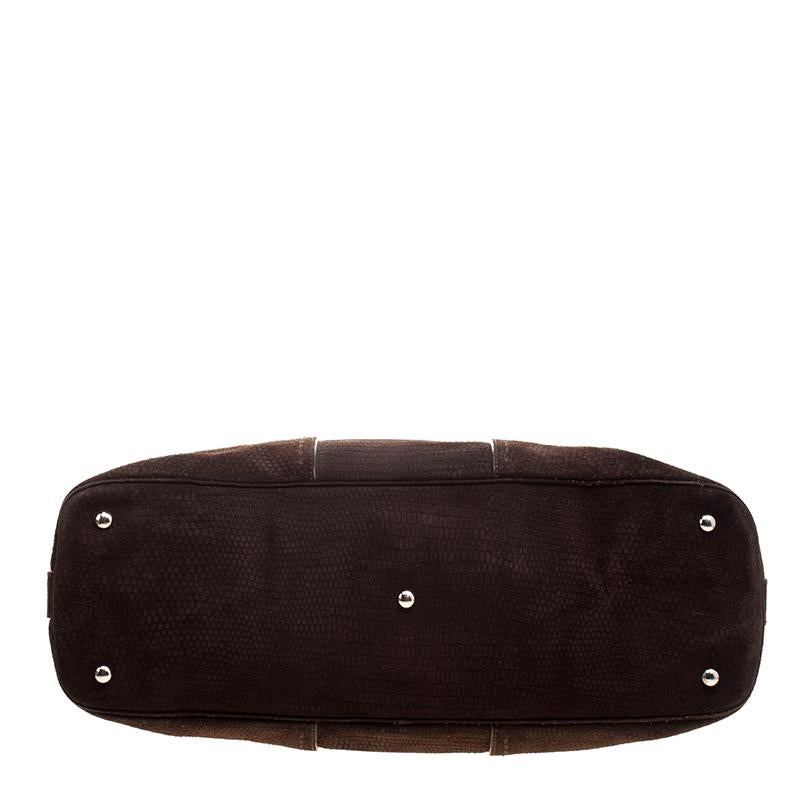 Donna Saint Laurent Tote Muse media in pelle scamosciata marrone scuro