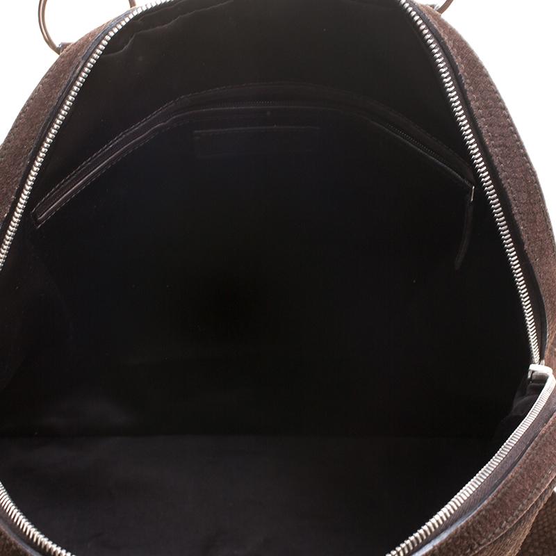 Saint Laurent Tote Muse media in pelle scamosciata marrone scuro 2