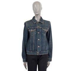 SAINT LAURENT - Veste Jean en coton bleu foncé vintage ajustée, taille M