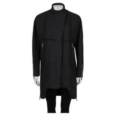 Saint Laurent Dunkelgrauer Wollmantel - Größe Medium (FR38)