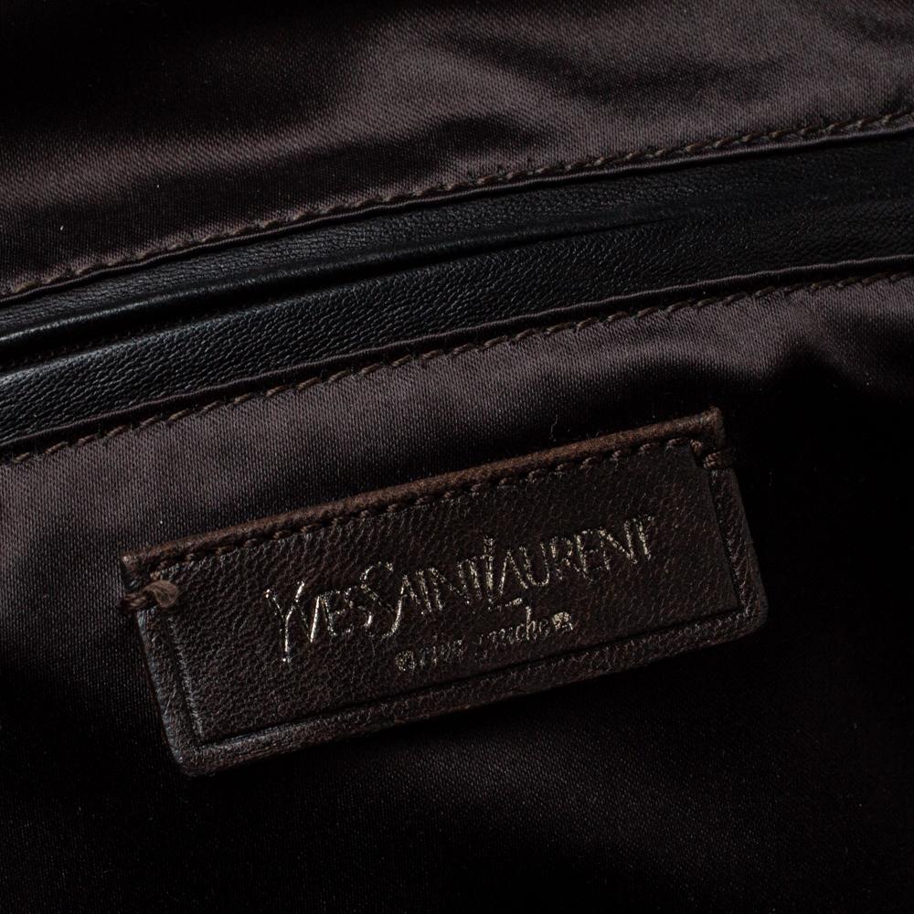 Saint Laurent Borsa Lover in pelle verde scuro 5