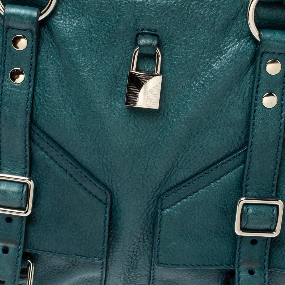 Saint Laurent Dark Green Leather Lover Bag In Good Condition In Dubai, Al Qouz 2