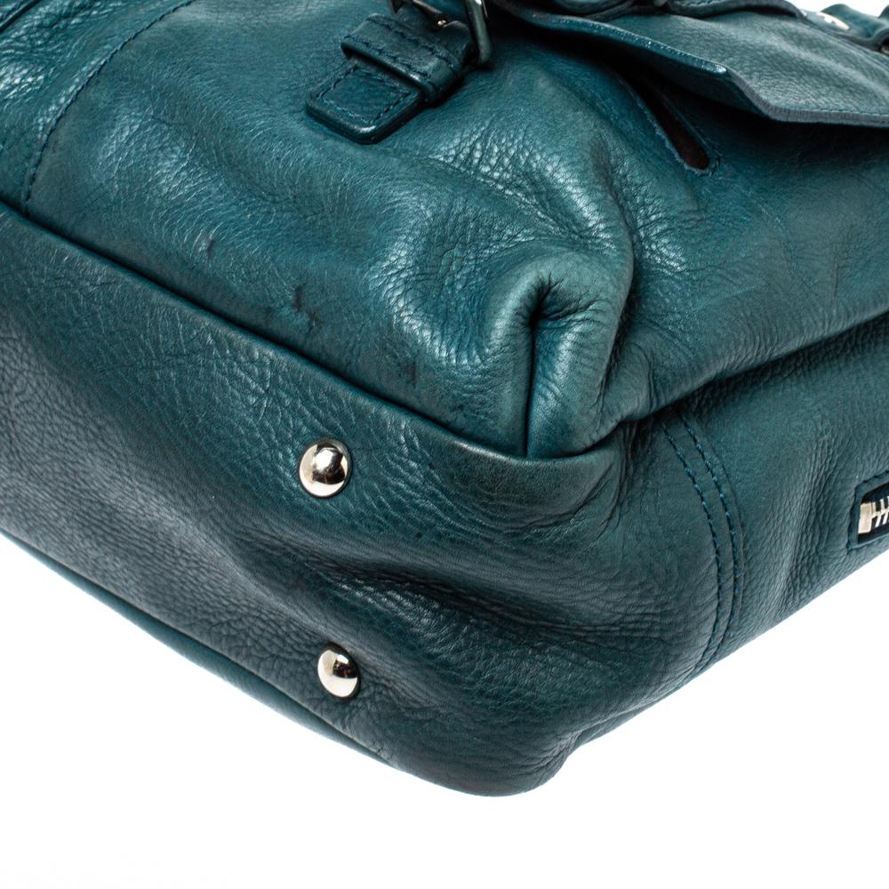 Saint Laurent Borsa Lover in pelle verde scuro 2
