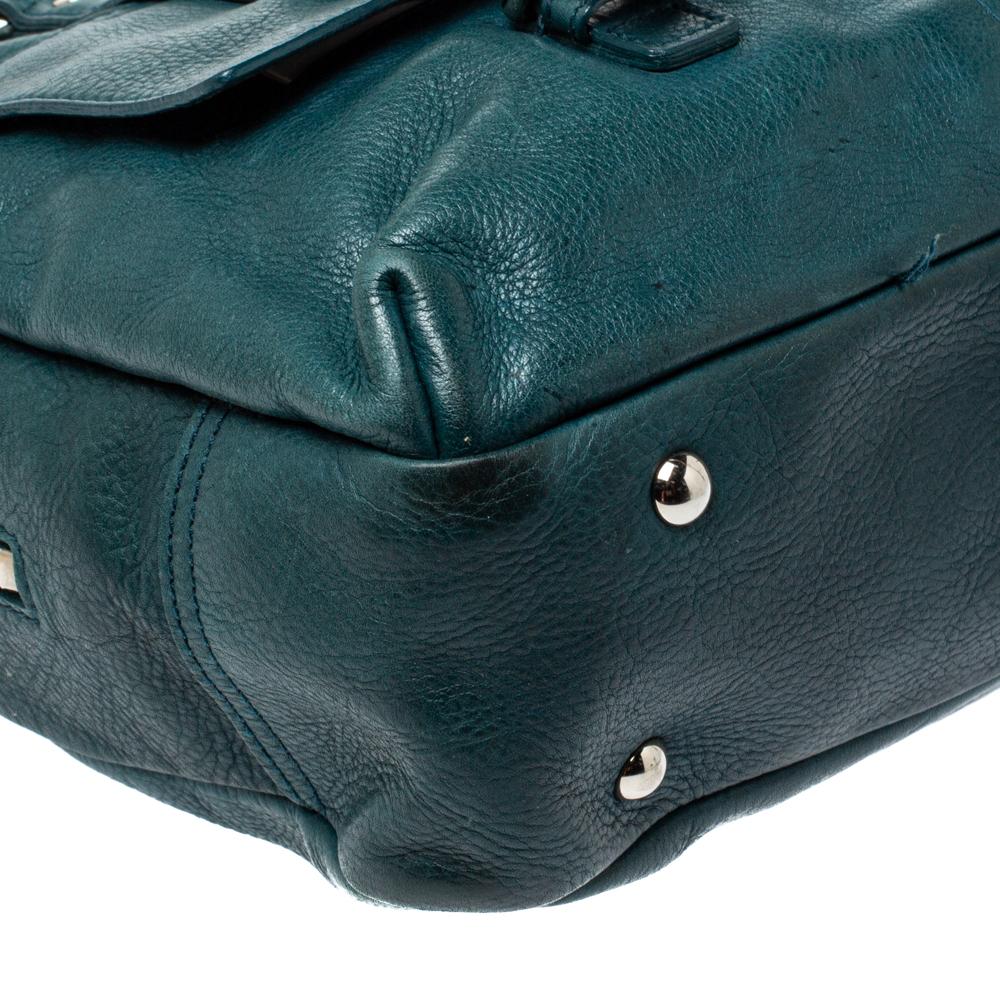 Saint Laurent Borsa Lover in pelle verde scuro 3
