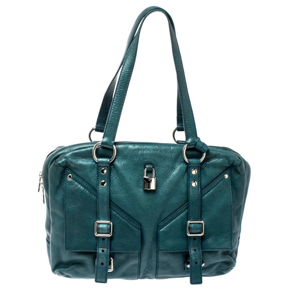 Saint Laurent Dark Green Leather Lover Bag