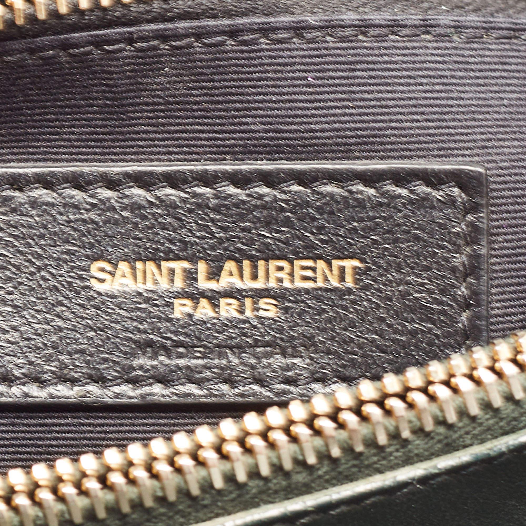 Saint Laurent Dark Green Matelassé Leather Medium LouLou Shoulder Bag 10