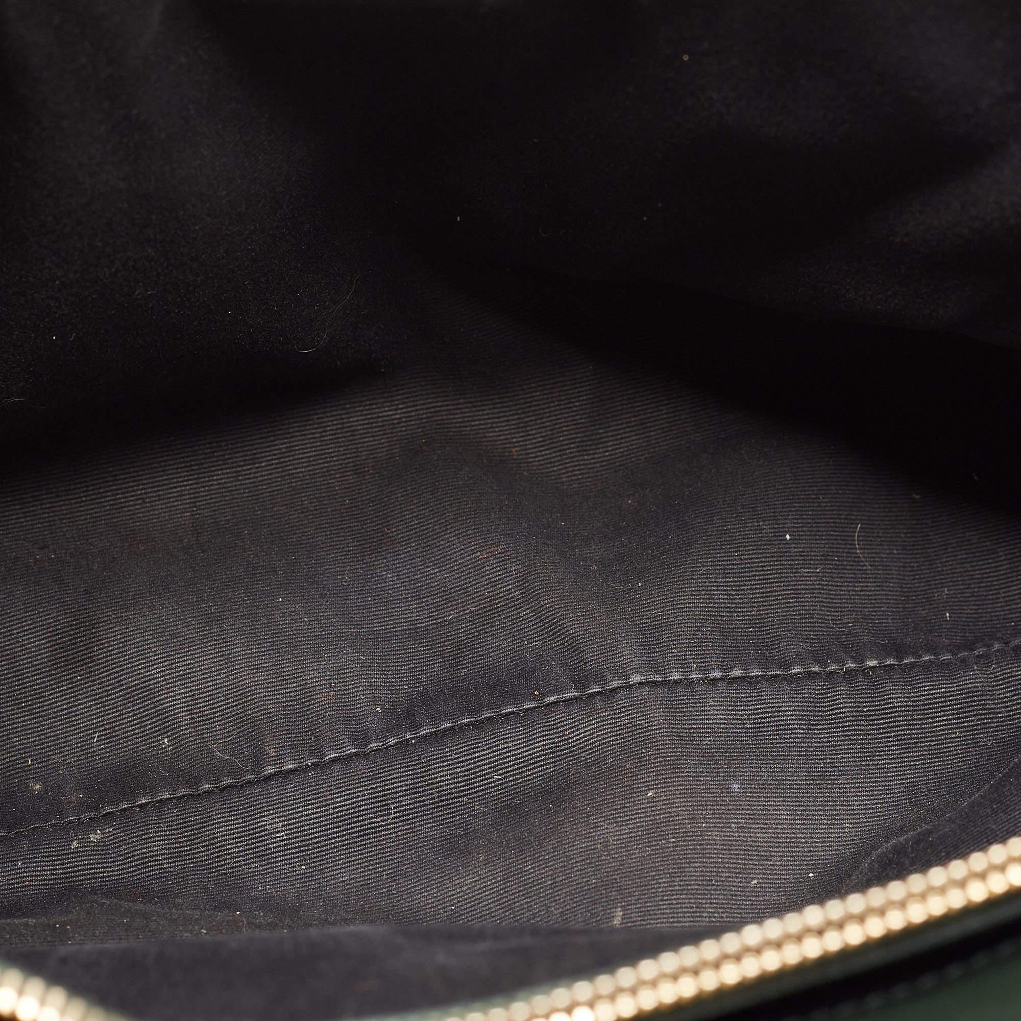 Saint Laurent Dark Green Matelassé Leather Medium LouLou Shoulder Bag 14