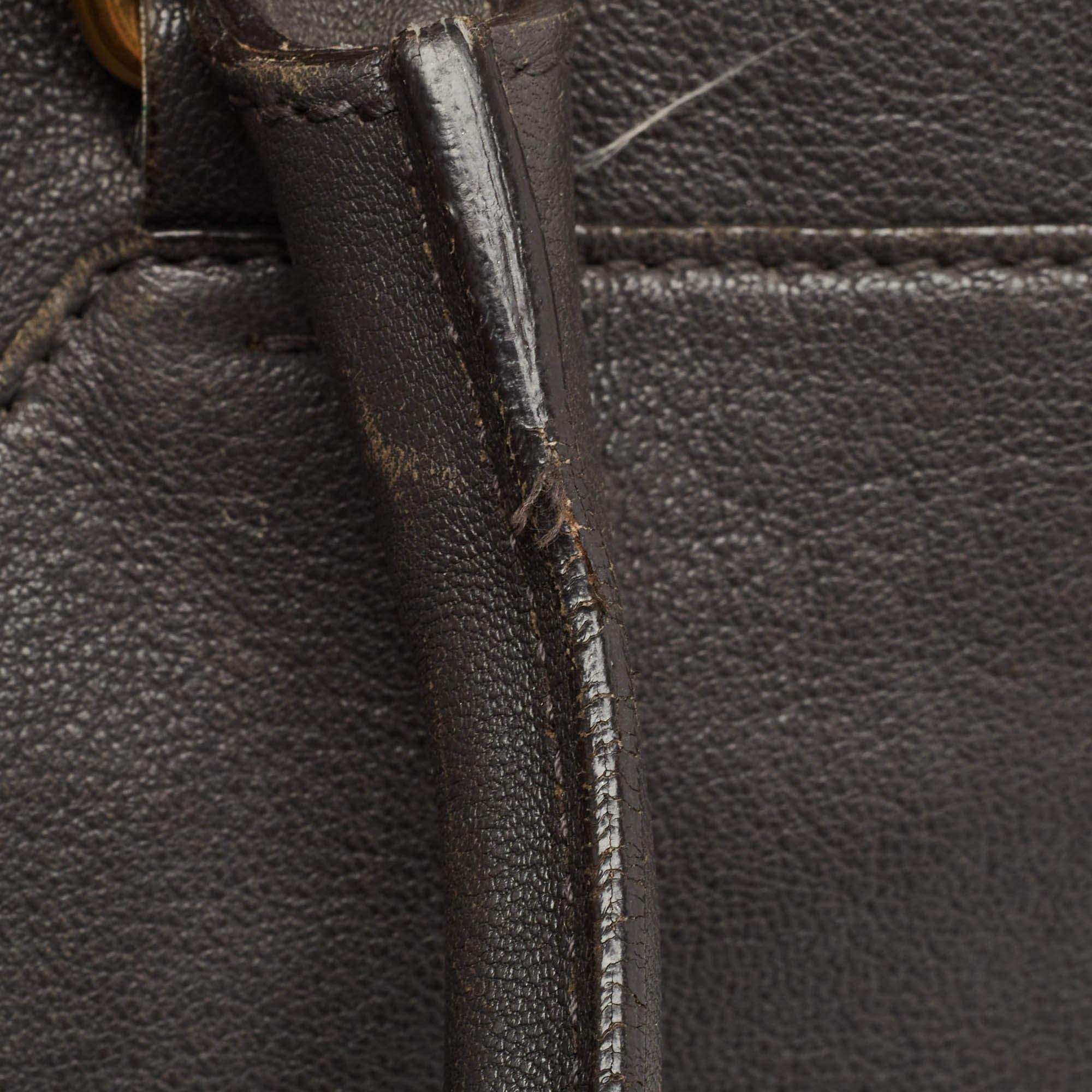  Saint Laurent grand cabas Chyc Fourre-tout en cuir gris foncé Pour femmes 
