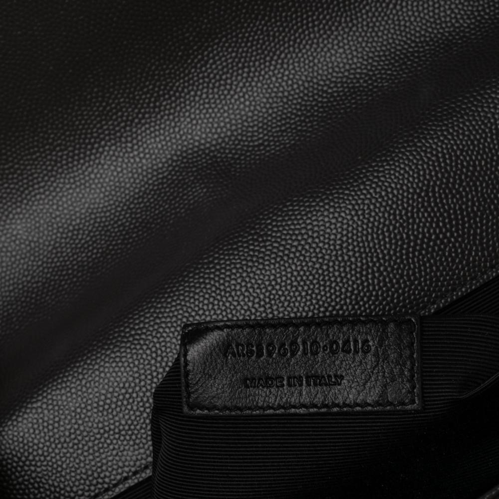 Saint Laurent Dark Grey Matelassé Leather Monogram Envelope Shoulder Bag 2
