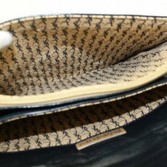 Saint Laurent Dark Navy Blue Chevron Quilted Enevelop 869993 Leather clutch