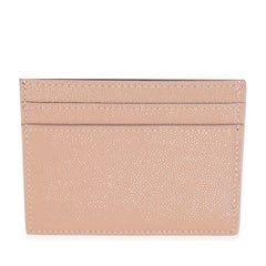 Saint Laurent Dark Pink Grain De Poudre Credit Card Case