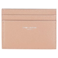 Saint Laurent Dark Pink Grain De Poudre Credit Card Case