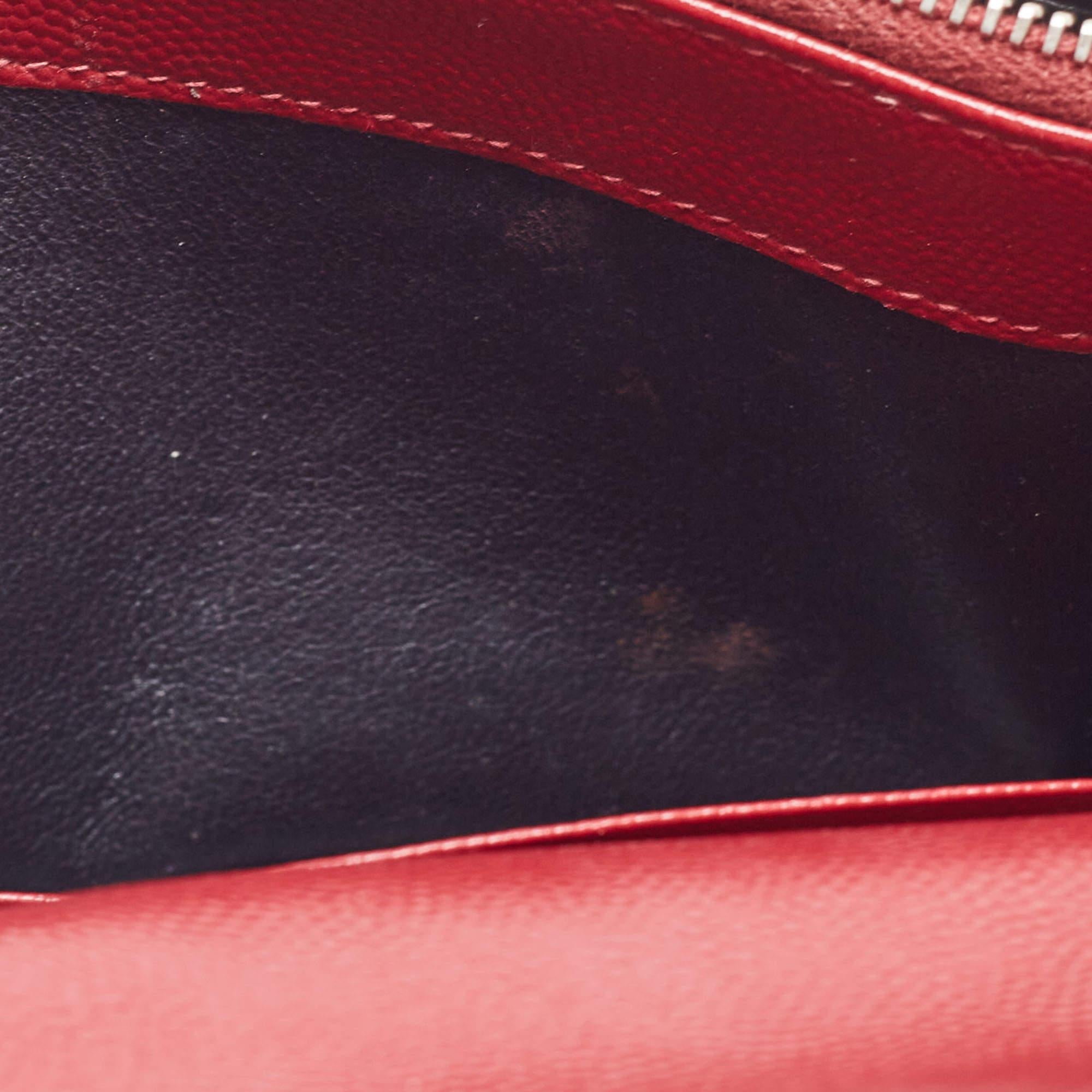 Saint Laurent Dark Red Matelasse Leather Monogram Envelope Wallet on Chain 3