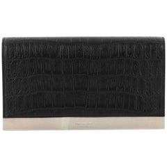 Saint Laurent Dayon Clutch Crocodile Embossed Leather