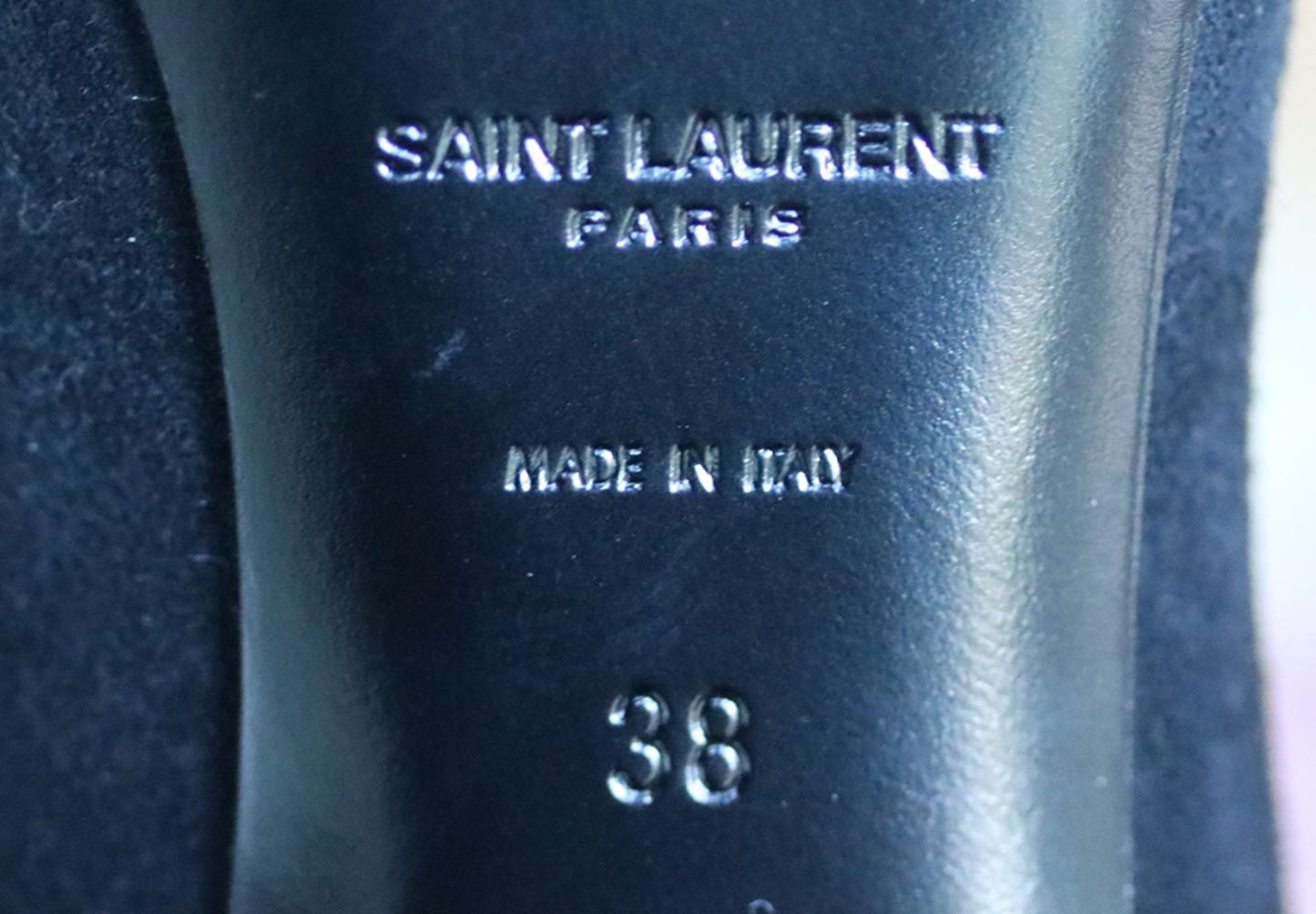 Women's Saint Laurent Debbie 100 Double-Chain Suede Ankle Boots