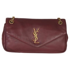 Saint Laurent Deep Raspberry Smooth Lambskin Small Calypso Chain Bag