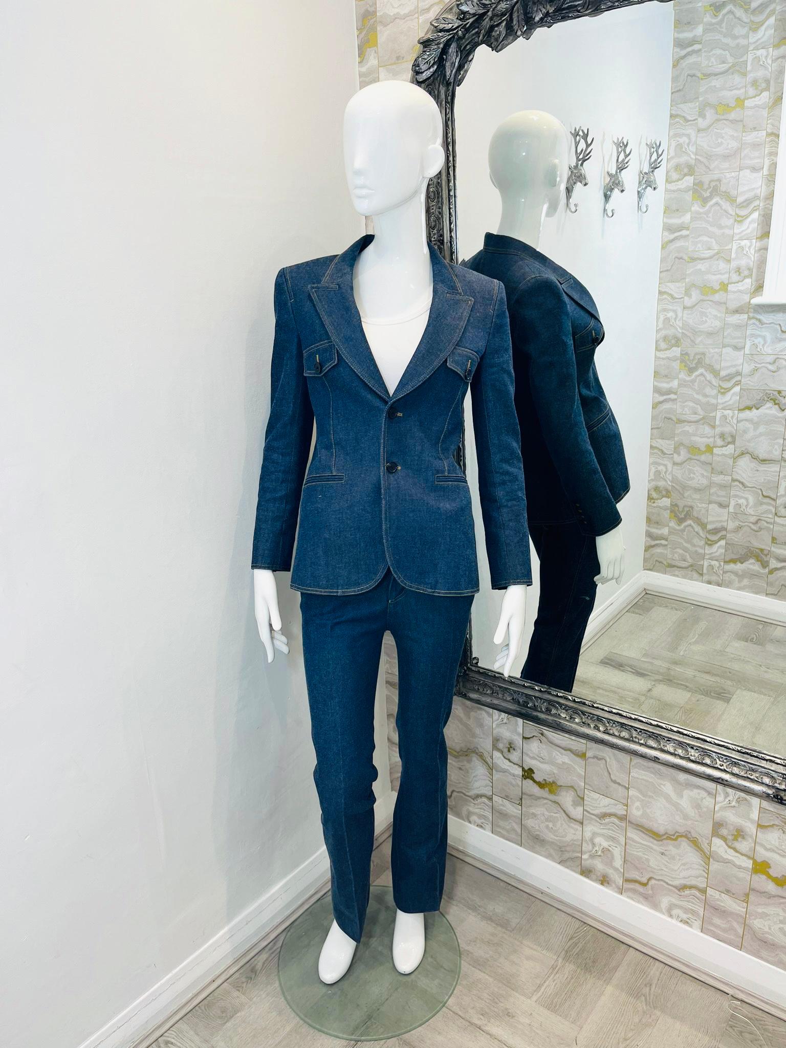 Blue Saint Laurent Denim Jacket & Trousers For Sale