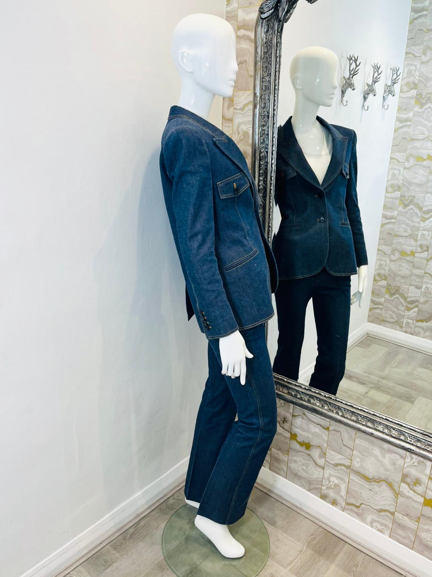 Saint Laurent Denim Jacket & Trousers In Excellent Condition For Sale In London, GB