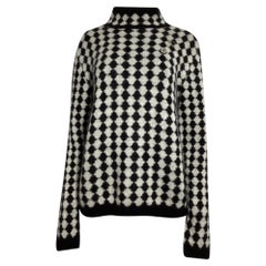 Saint Laurent Diamond-Motif Sweater in Black Wool