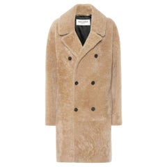 Saint Laurent Double-Breasted Shearling Coat