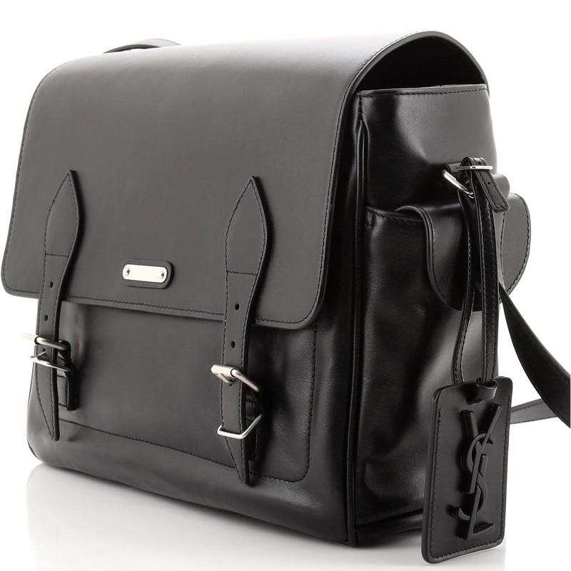 Saint Laurent Double Buckle Messenger Leather Medium 2
