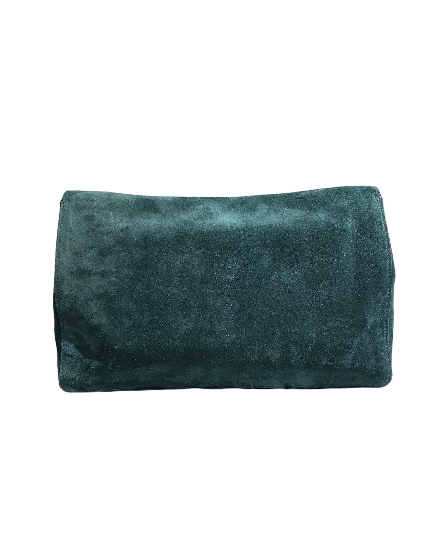 ysl green suede bag