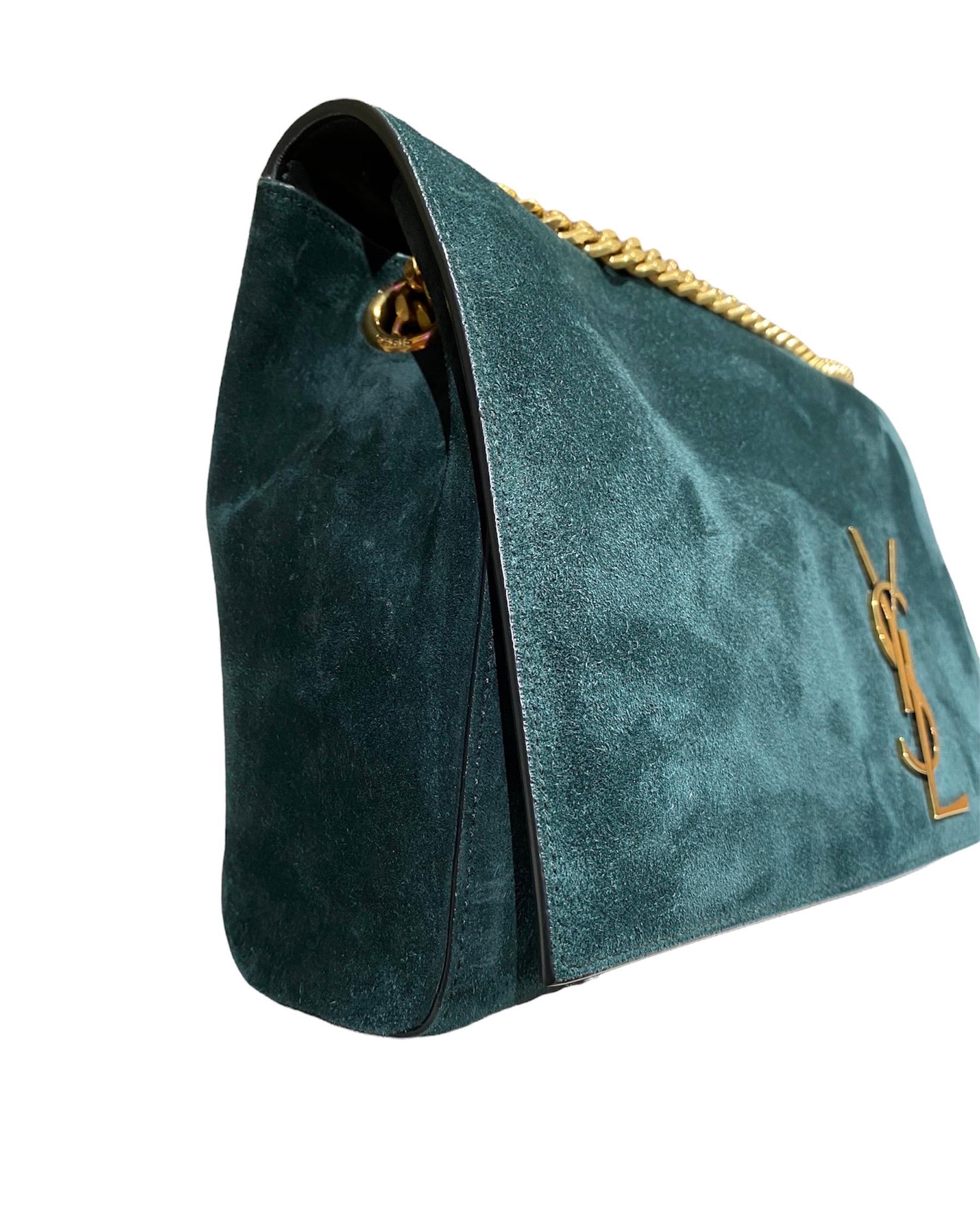 Black Saint Laurent Double-Face Dark Green Shoulder Bag