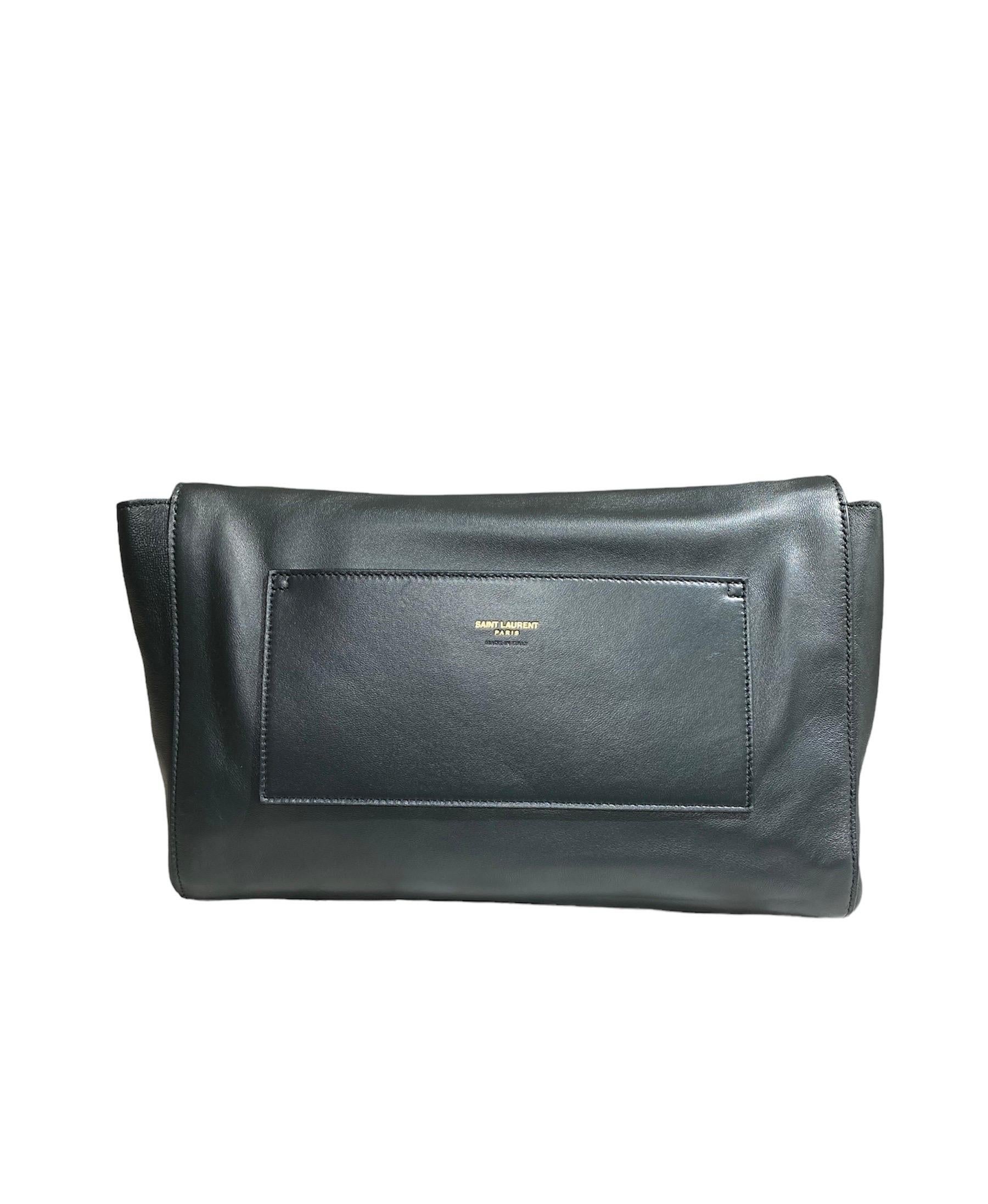 Saint Laurent Double-Face Dark Green Shoulder Bag 1