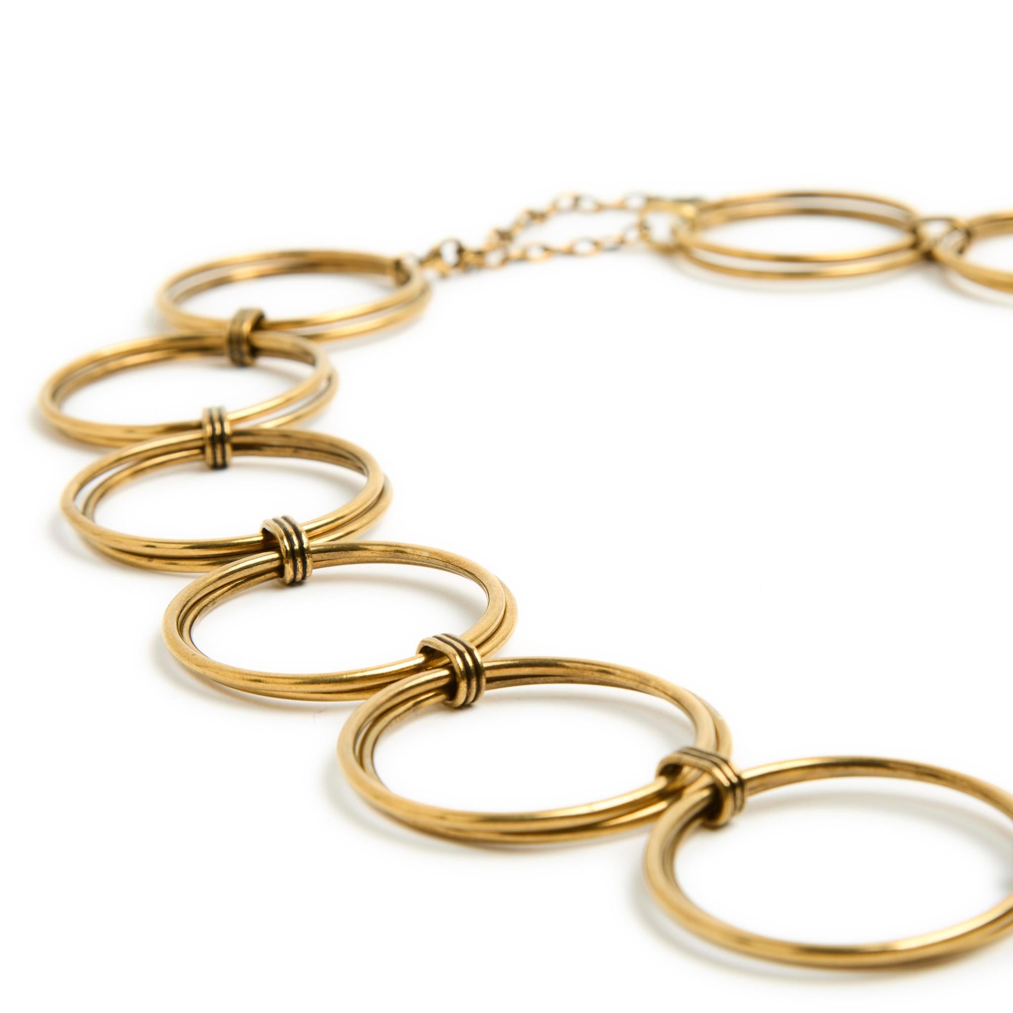 Women's or Men's Saint Laurent Double round link necklace sautoir For Sale