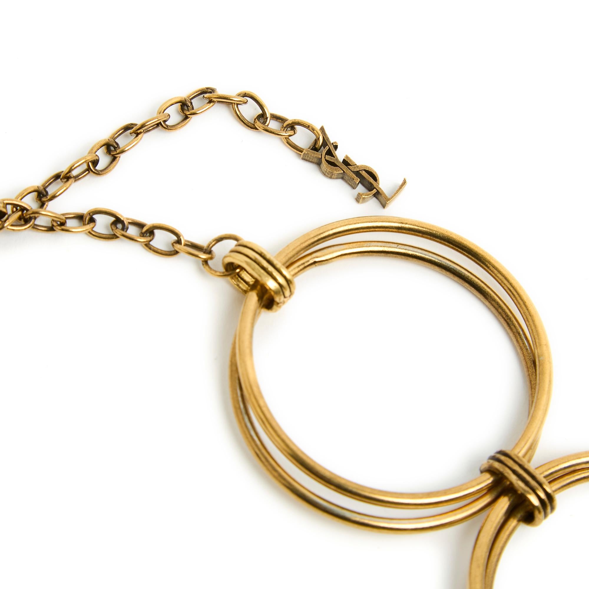 Saint Laurent Double round link necklace sautoir For Sale 2