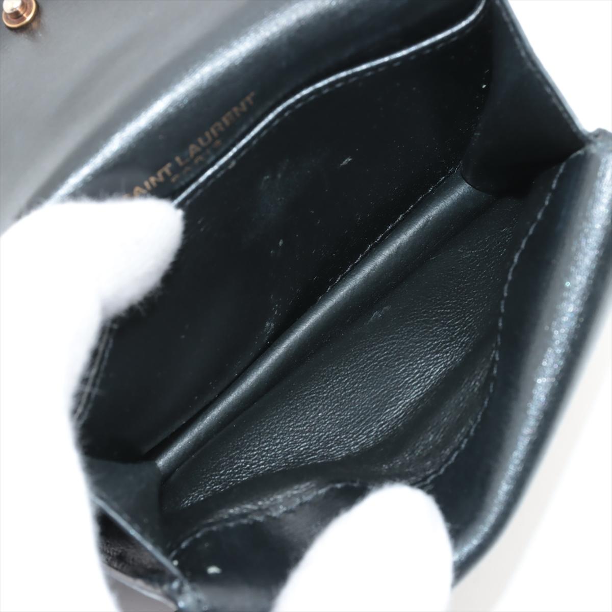 Saint Laurent Double V Flap Short Leather Wallet 2
