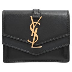 Used Saint Laurent Double V Flap Short Leather Wallet